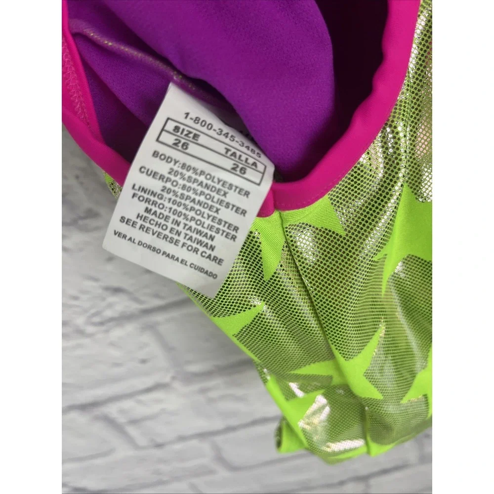 TYR The Finals Youth Girls Astrofoil Flutterback Star Swimsuit Size 26 NEW
